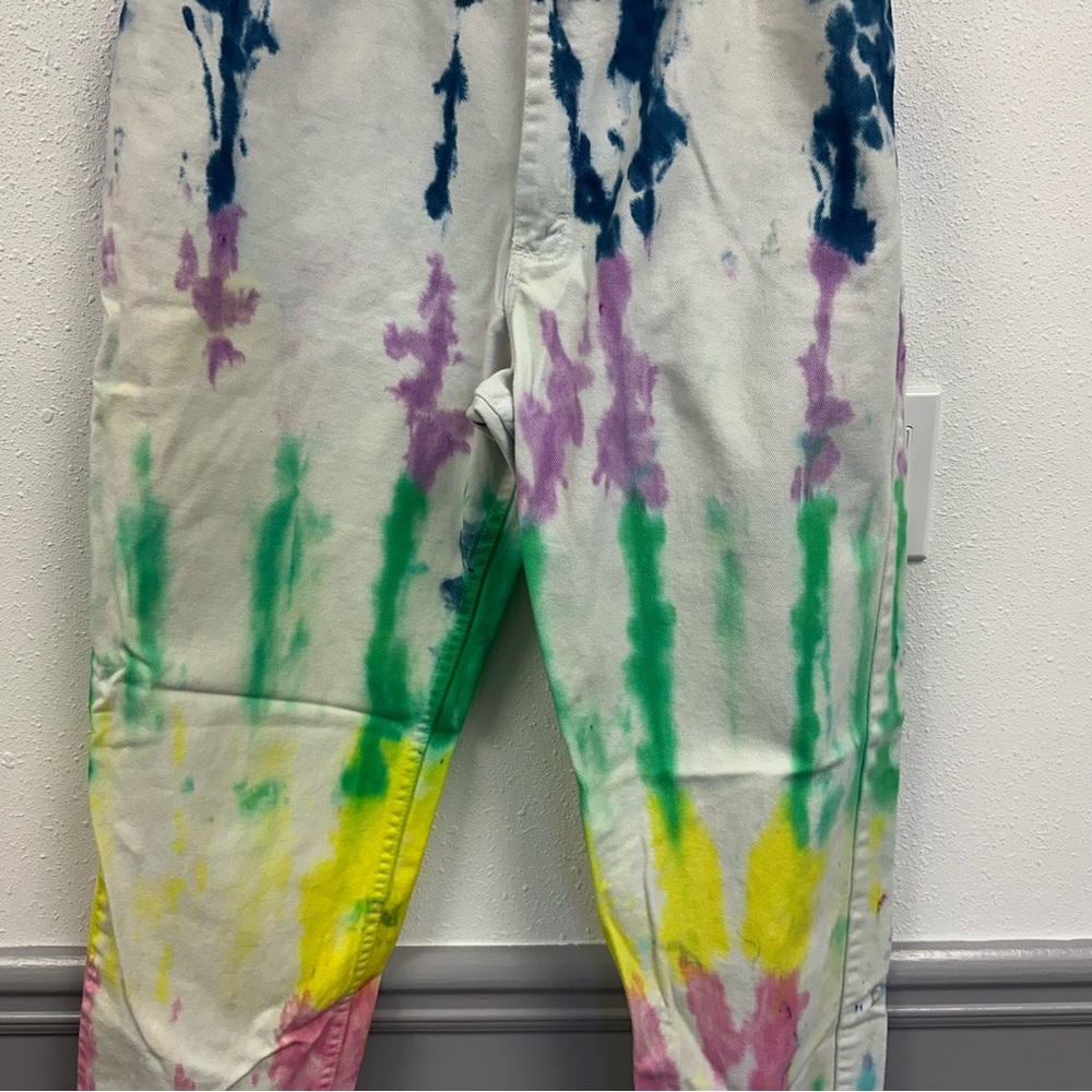 Y2K High Rise 100% Cotton Wrangler Tie-Dye Mom Jeans (1052) - Picture 6 of 12